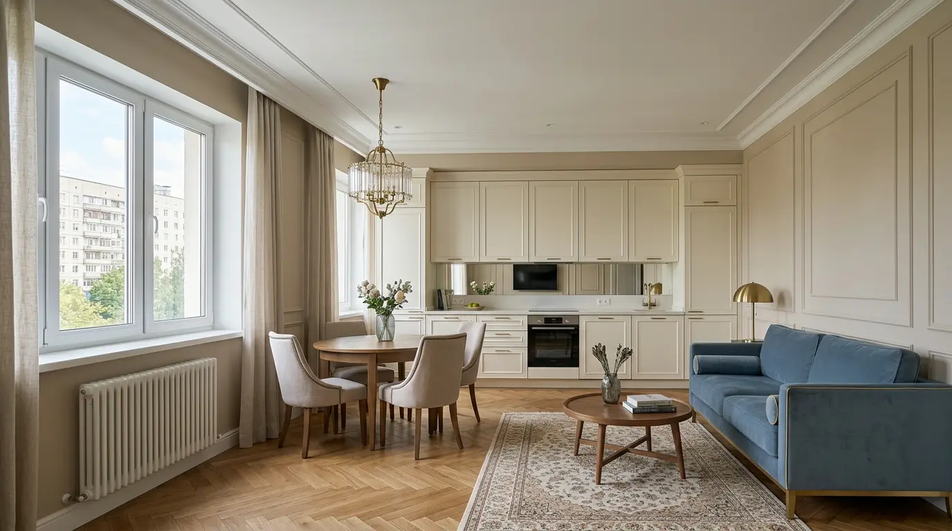 Неоклассика — визуализация интерьера